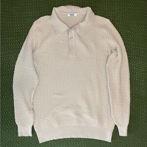 Men’s Beige Waffle Knit Sweater